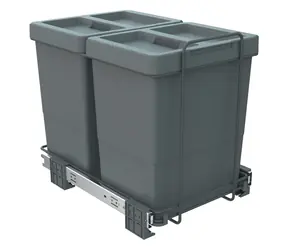 ELLETIPI ECOFIL Vestavný výsuvný odpadkový koš s rámem / 18+18 l / Víko Flip-up / 47,5 × 32,5 × 45 cm