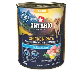 Ontario Adult kuřecí paté s borůvkami 800 g / Konzerva pro psy / superprémiová / 95 % masa a vývaru