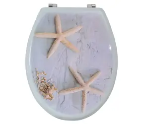MSV STARFISH / WC prkénko / s motivem / MDF / nerezové panty / 56 x 360 x 450 mm