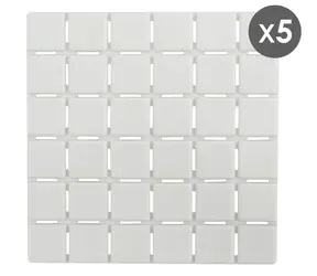 MSV QUADRO sada 5 ks protiskluzových podložek bílá / SBS kaučuk / 13 x 13 cm