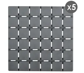 MSV QUADRO sada 5 ks protiskluzových podložek šedá / SBS kaučuk / 13 x 13 cm