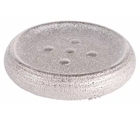MSV OMAN stříbrná / Mýdlenka / keramika / 12,5 x 2,5 cm