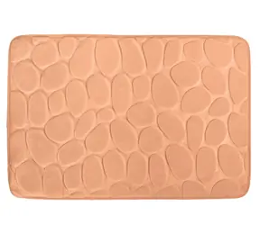MSV PEBBLES koupelnová předložka 40 x 60 cm broskvová / Polyester, PU pěna / Protiskluzová