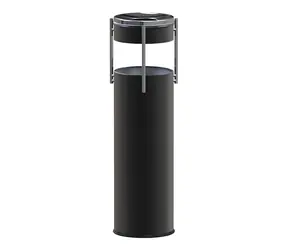 ALDA Prestige Pillar černá / Venkovní odpadkový koš s popelníkem / 15 l / lakovaná ocel