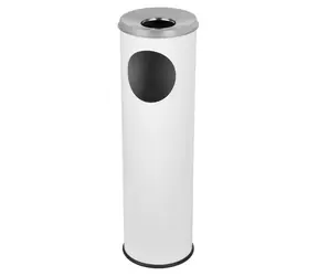 ALDA Cigarette Pillar bílá / Odpadkový koš s popelníkem / 15 l / lakovaná ocel