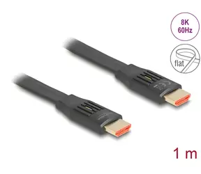 Delock Ultra vysokorychlostní plochý HDMI kabel 1 m / Kabel HDMI / Ploché provedení / 48 Gbps / 8K 60Hz