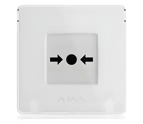 AJAX ManualCallPoint Jeweller bílá / Bezdrátové požární tlačítko / dosah 1700 m / výdrž baterie 7 let