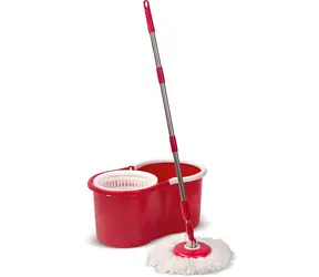 Lamart LT8061 červený / Rotační úklidový set / 12 l / Tyč z nerezové oceli 120 cm