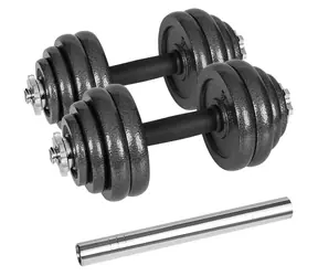 REBEL ACTIVE Nastavitelné jednoručky v kufříku černé / 30 kg / 2 činkové tyče / sada kotoučů 0,5-2,5 kg