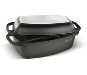 Lamart LT1308 pekáč s poklicí 3+5,5 l černý / Rozměr 40x22,5x17 cm / Hliník / Nepřilnavý povrch
