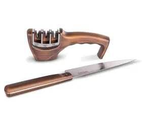 Lamart RETRO LT2156 / Sada nůž a brousek / 3stupňový brousek / nůž 20 cm ostří