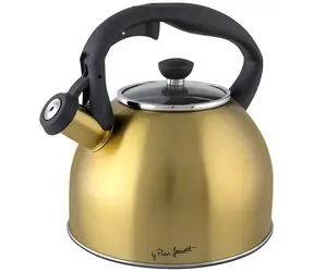 Lamart LT7057 Gold černo-zlatá / Čajová konvice / 2,5 l / Nerez/plast / Píšťalka / Pro indukci