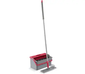 LAMART LT8064 červený / Úklidový set / Plochý mop / 8 l / Nerezová tyč 120 cm