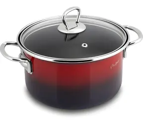 Lamart LT1181 černo-červená / Kastrol s poklicí / smalt / 18 cm / 2,4 l