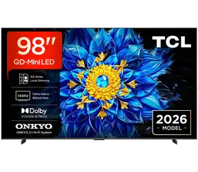 98" TCL 98P8L černá / Televize / QLED / Mini LED / 4K UHD / Google TV / 144Hz / Dolby Vision