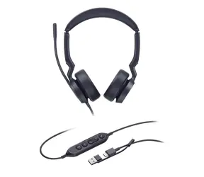 Yealink UH44 Dual UC černá / Stereo náhlavní souprava / mikrofon / USB-C & USB-A / kabel 2,15 m