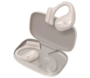 JVC HA-NP50T béžová / Bezdrátová sluchátka s mikrofonem / Bluetooth 5.3 / IPX5 / Rychlé nabíjení