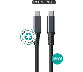 eSTUFF INFINITE černá / USB-C kabel / USB4 Gen 3x2 / 240 W / 40 Gbps / 1,2 m
