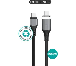 eSTUFF INFINITE černá / Magnetický USB-C kabel / PD 100 W / 2 m / 480 Mbit/s
