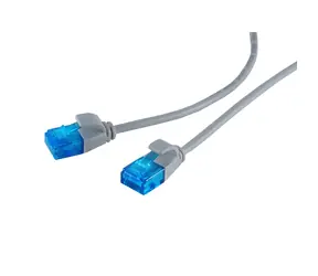 SCONN Slim Cat6 U/UTP šedá / Patch kabel / Plochý / 0,3 m