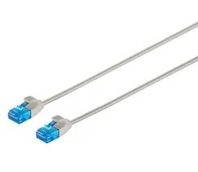 SCONN Patch kabel Slim Cat.6 U/UTP šedý 1 m / Patch kabel / CAT6 / U/UTP / RJ-45