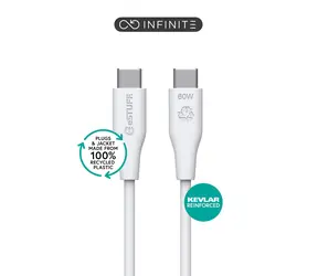eSTUFF INFINITE (GRS) bílá / Datový kabel / USB-C / 2 m / PD 60 W