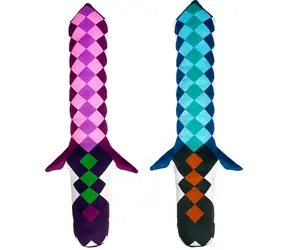 SPARKYS Plyšový svítící meč Fluffy Fighterz Pixel modrý / Světelné a zvukové efekty / 64 cm / 3x AAA