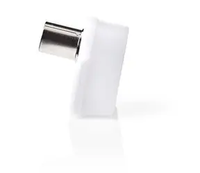 Nedis Koaxiální konektor IEC úhlový zásuvka bílá / Konektor / 75 Ohm / poniklovaný / šroubovací / 2 ks