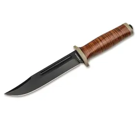 Boker Ranger Field Bowie / Nůž s pevnou čepelí / Ocel 7Cr17MoV / Délka čepele 15 cm / Rukojeť G10 a kůže