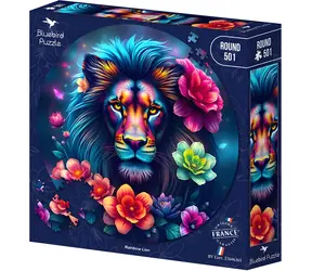 BLUEBIRD Kulaté puzzle Duhový lev / 501 dílků / průměr 45 cm