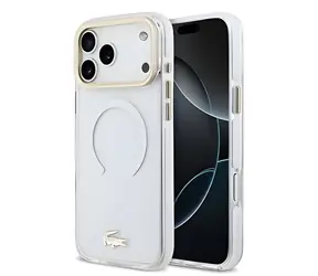 Lacoste IML Shockproof Petit Pique Gold Logo transparentní / Kryt / MagSafe / iPhone 18 Pro Max