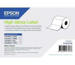 Epson High Gloss Label 76x51 mm / Etikety / Die-cut role / 610 ks / voděodolné