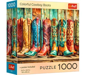 TREFL Puzzle Barevné kovbojské boty / 1000 dílků / 68 x 48 cm