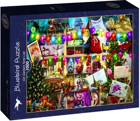 BLUEBIRD Puzzle Santův seznam hodných dětí / 1000 dílků / 69 x 47,8 cm