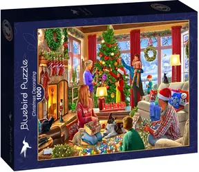 BLUEBIRD Puzzle Zdobení vánočního stromečku / 1000 dílků / 69 x 47,8 cm