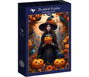 BLUEBIRD Puzzle Halloweenská čarodějnice / 500 dílků / 34,2 x 47,8 cm