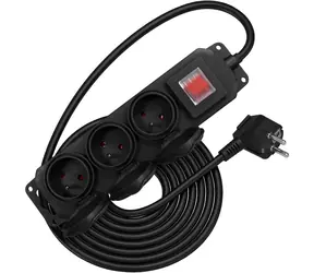 RETLUX RPC 207 / Prodlužovací přívod / 3 zásuvky / 3×1,5 mm2 / 3 m / IP44