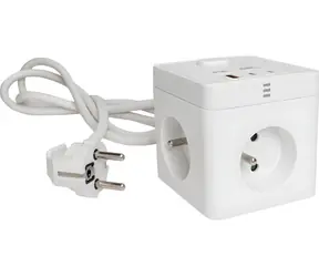 RETLUX RPC 83 bílá / Prodlužovací přívod / 3 zásuvky / 2× USB-C + USB-A / vypínač / 1,4 m