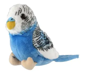 TEDDIES Plyšová andulka vlnkovaná modrá / 13 cm / od 0 měsíců