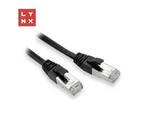 Lynx Patch kabel FTP Cat5e 0,1m černý / Patch kabel / RJ45 / CCA / balení 10 ks