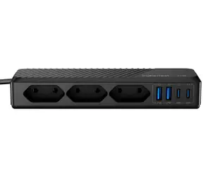 Cubenest PowerStrip PSE347001 / Nabíjecí stanice / GaN / 70W / 3x zásuvka + 4x USB / 1,5 m