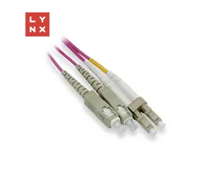 Lynx LC/SC / Optický patch kabel / Duplex / 50/125 MM OM4 / 15 m