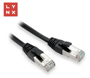 Lynx FTP patch kabel Cat5e černý / Patch kabel / RJ45-RJ45 / 0,5 m / CCA / balení 10 ks