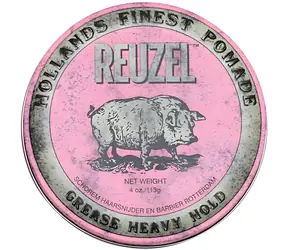 Reuzel Styling Pink Pomade Grease Heavy Hold Pomáda na vlasy se středním zpevněním a leskem 113 g