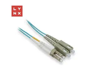 Lynx LC/SC / Optický patch kabel / Duplex / OM3 / 50/125 µm MM / 0,5 m