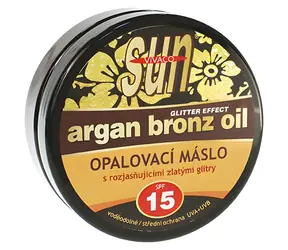 Vivaco SUN Argan Bronz Oil Opalovací máslo s organickým arganovým olejem SPF 15 200 ml