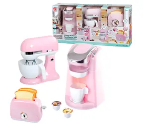 PLAYGO Spotřebiče do dětské kuchyňky růžové / Kávovar, mixér, toustovač / Plast