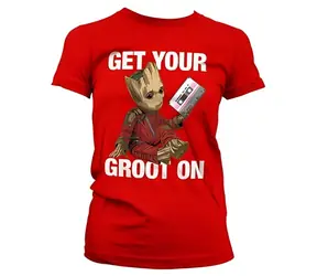 Tričko Guardians of the Galaxy Get Your Groot On dámské L / Dámské / červené