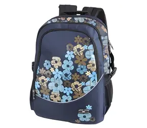 EASY Školní batoh modrý s kytičkami / 20 l