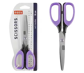 Easy Školní nůžky 15 cm fialová / Nůžky / Měkké rukojeti
